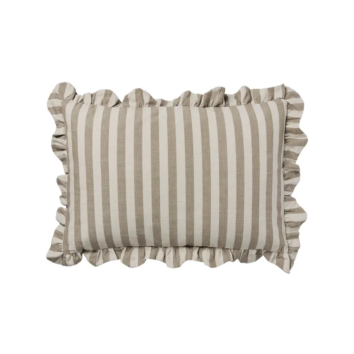 Broste Copenhagen - Ina Kussenhoes, 40 x 60 cm, bruin kelp / kasteel beige