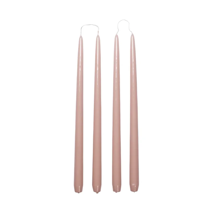 Broste Copenhagen - Smooth Kaars, H 38 cm, mauve pink (set van 4)