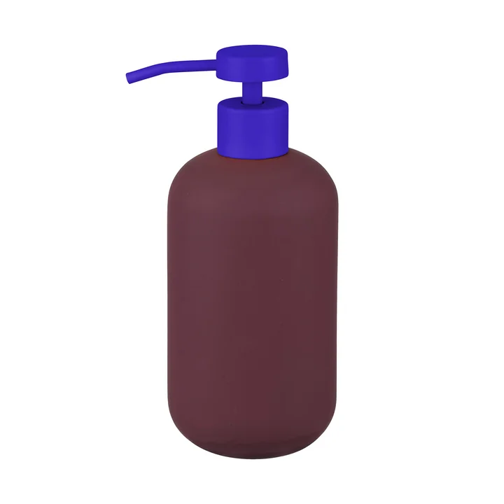 Mette Ditmer - Lotus Play Zeepdispenser, h 18 cm, wijnrood met blauw deksel