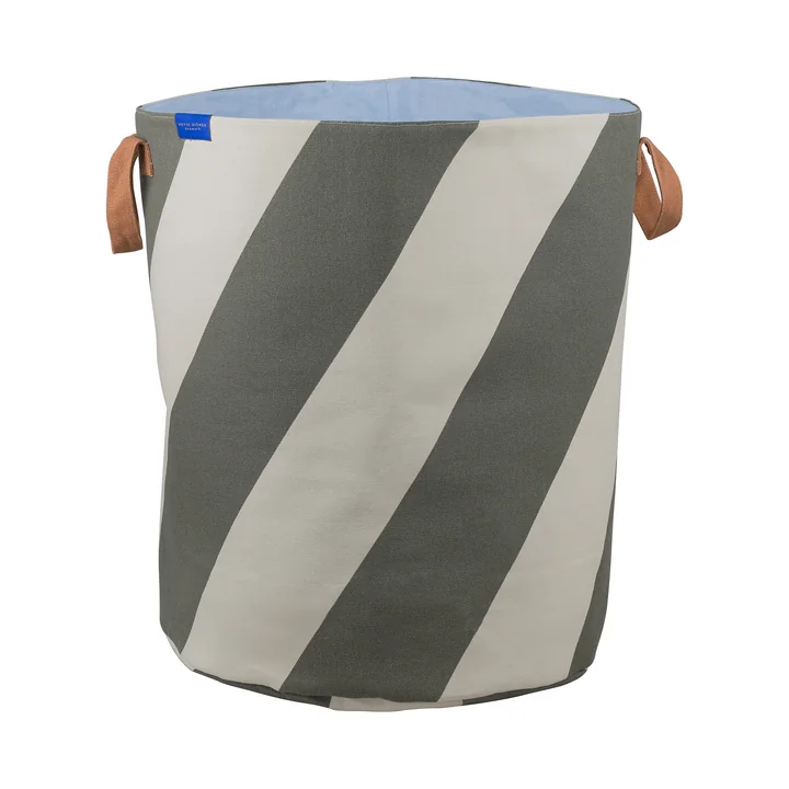 Mette Ditmer - Diagonal Wasmand, Ø 40 x H 50 cm, donker olijf / zand