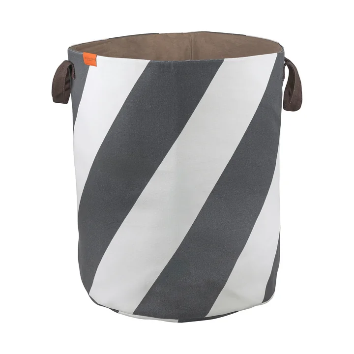 Mette Ditmer - Diagonal Wasmand, Ø 40 x H 50 cm, donkergrijs / gebroken wit