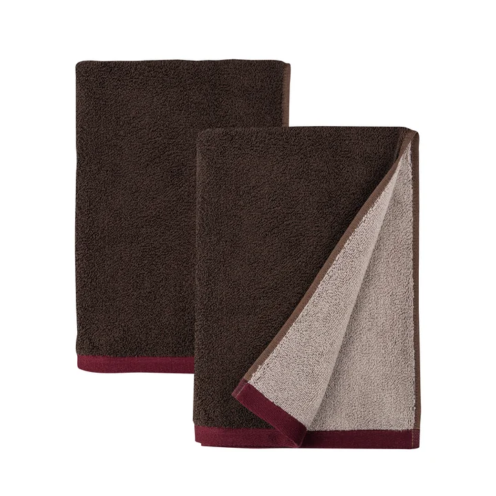 Mette Ditmer - Soft Gastendoek, 40 x 55 cm, bruin / zand (set van 2)