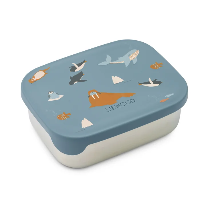 LIEWOOD - Arthur lunchbox met deksel, roestvrij staal, Arctic Sea / ocean view