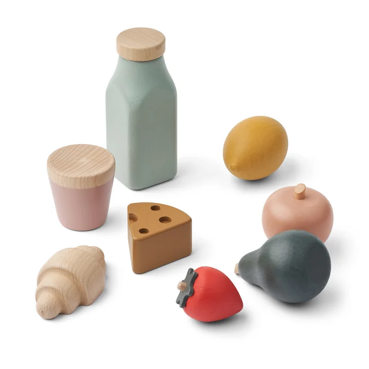 LIEWOOD - Florin Kruideniersspeelset incl. mandje, zandkleurige multimix