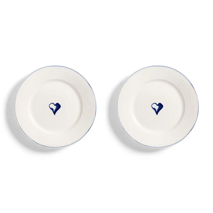 en klevering - Anouk Bord, Ø 21 cm, hart, veelkleurig (set van 2)