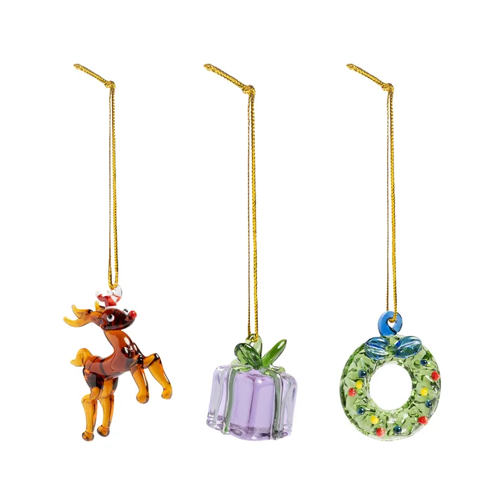 en klevering - Merry Ornament #1, veelkleurig (set van 3)