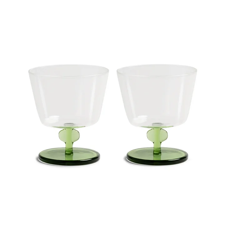 & klevering - Petal drinkglas 200 ml, groen (set van 2)