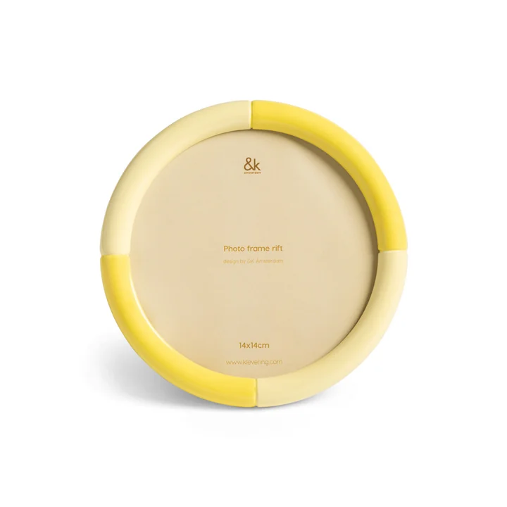 & klevering - Rift fotolijst, Ø 17 cm, geel