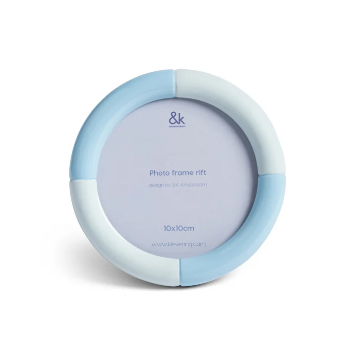 & klevering - Rift fotolijst, Ø 12,5 cm, blauw