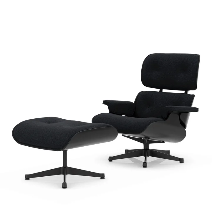 Vitra - Lounge Chair & Ottoman, zwart, kastanje zwart, nubia, antraciet / zwart