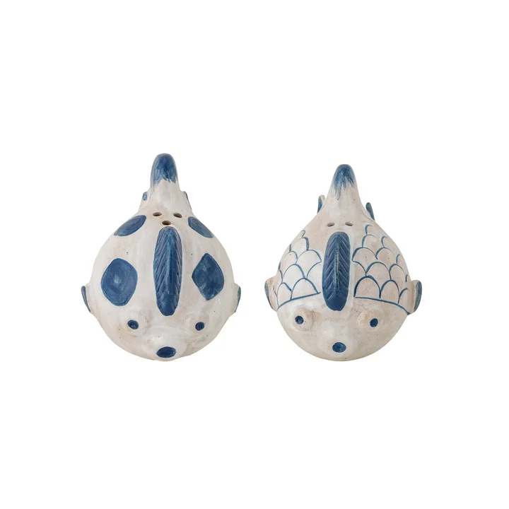 Bloomingville - Fugu Peper- en zoutstel, blauw (set van 2)