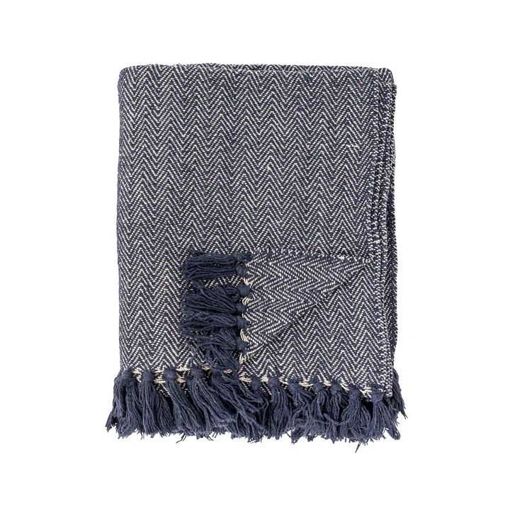 Bloomingville - Herringbone Deken, 130 x 160 cm, zwart