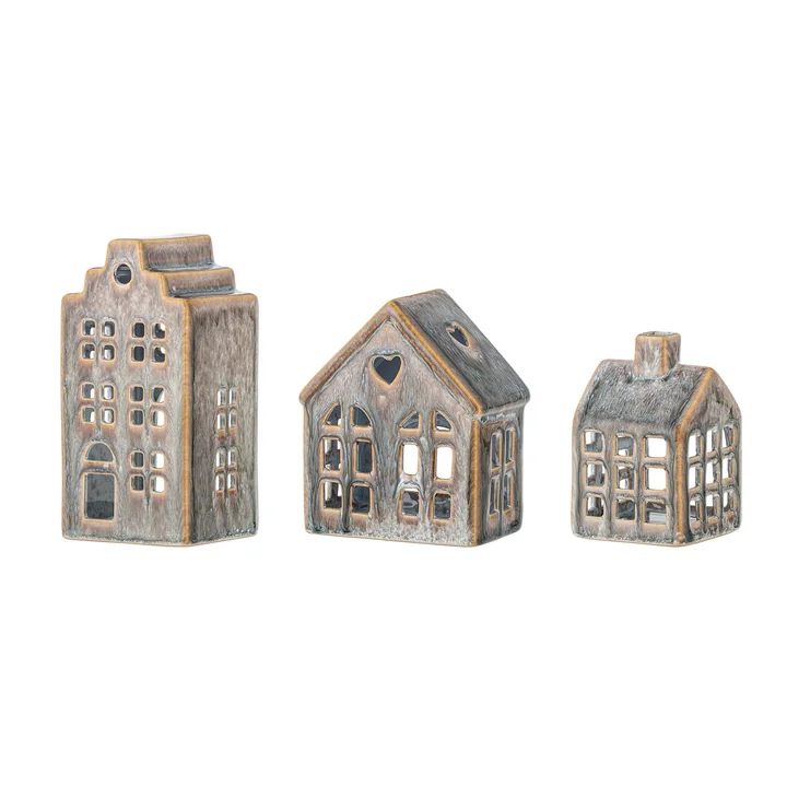 Bloomingville - Kalia theelichthouder, bruin (set van 3)