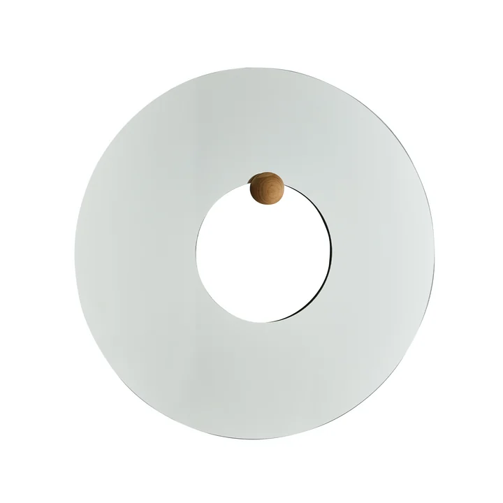 AYTM - Castellum spiegel Ø 80 cm, helder / geolied eiken