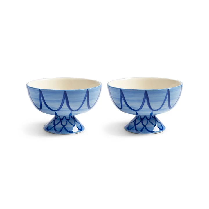 & klevering - Sirène Schaal, Ø 12,5 cm, blauw (set van 2)