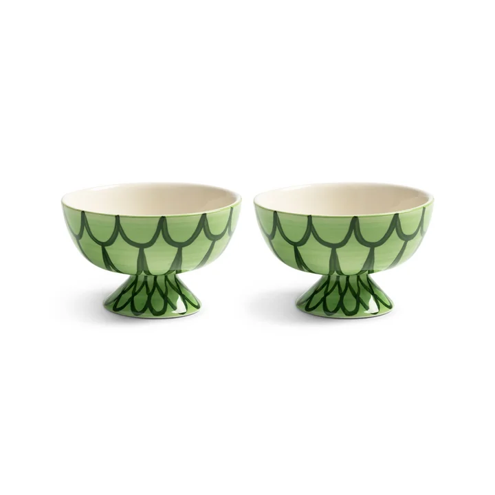 & klevering - Sirène Schaal, Ø 12,5 cm, groen (set van 2)