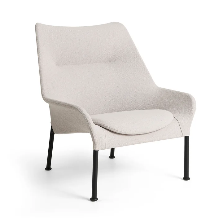 HAY - O2-loungestoel, zwart / lichtgrijs (lift)