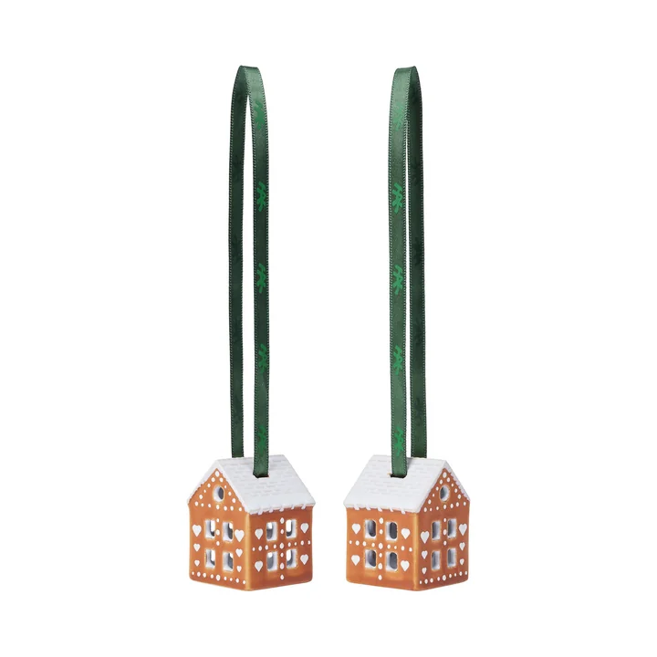 Kähler Design - Peperkoek kerstbal, bruin (set van 2)