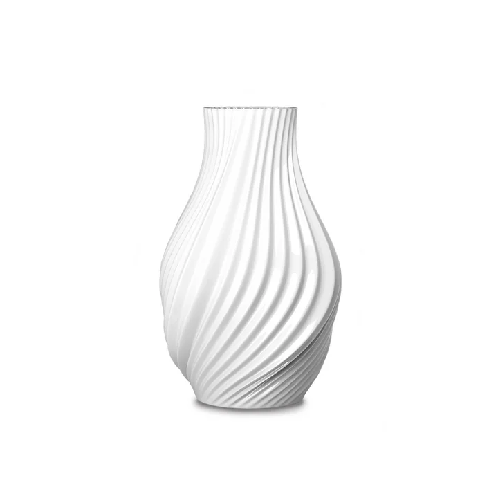 Lyngby Porcelæn - Twist vaas H 18 cm, wit