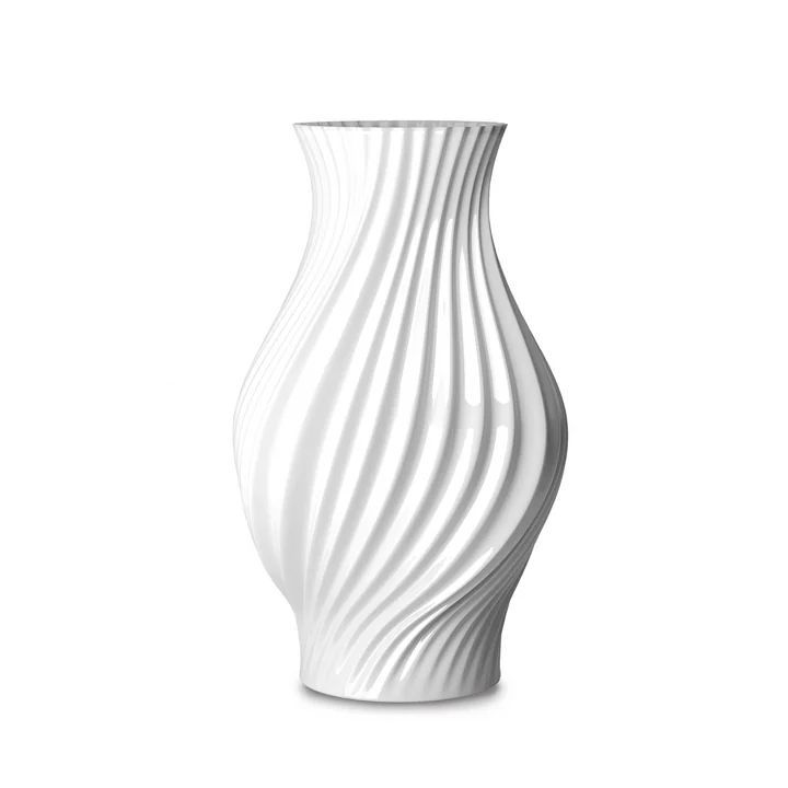 Lyngby Porcelæn - Twist vaas H 25 cm, wit