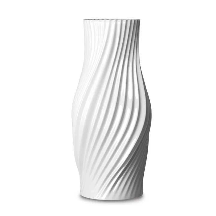 Lyngby Porcelæn - Twist vaas H 31 cm, wit
