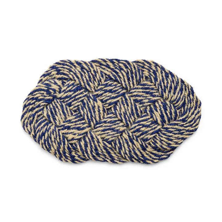 HAY - Coco deurmat, swirl, blauw / gebroken wit