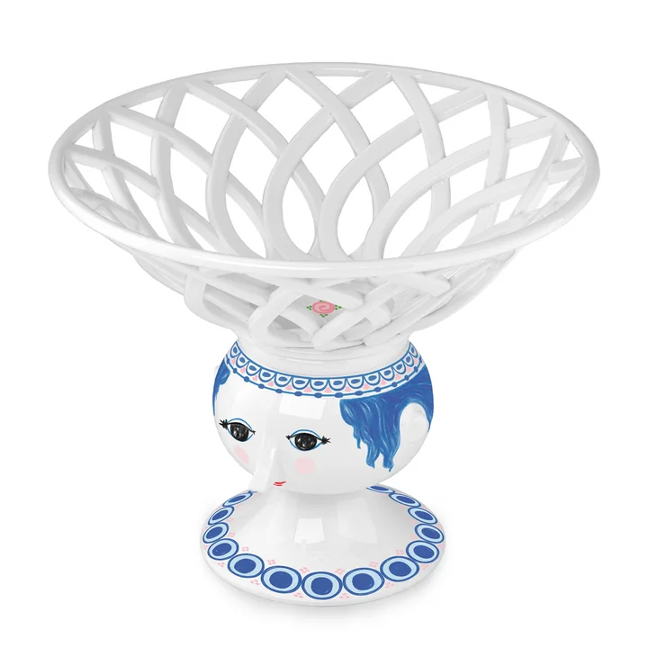 Bjørn Wiinblad - Dora fruitschaal op voet, Ø 25 cm, blauw