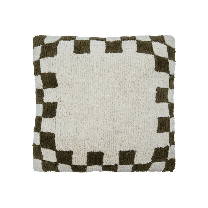 House Doctor - Chess Kussenhoes, 50 x 50 cm, groen / gebroken wit