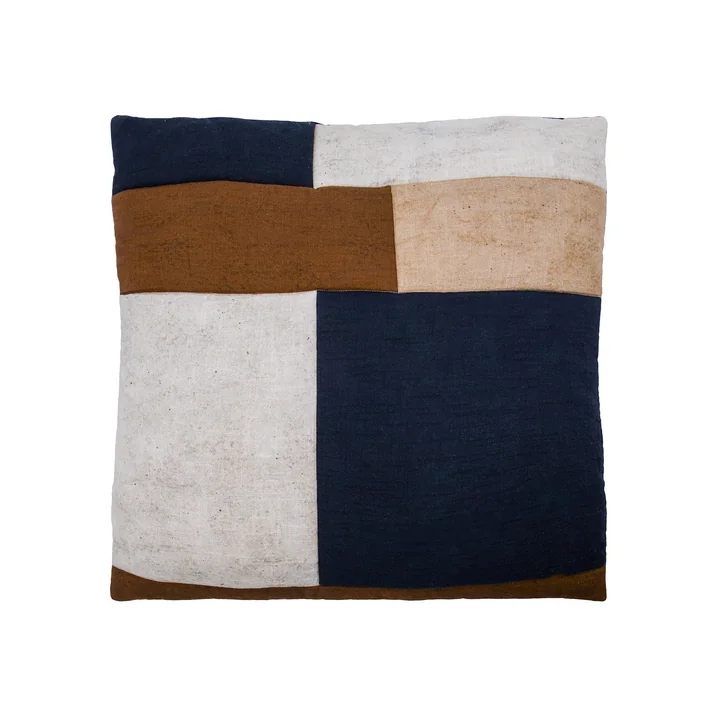 House Doctor - Patch Kussenhoes, 50 x 50 cm, zwart / zand / bruin