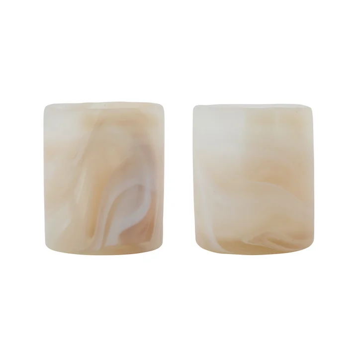 House Doctor - Kae theelichthouder, beige (set van 2)