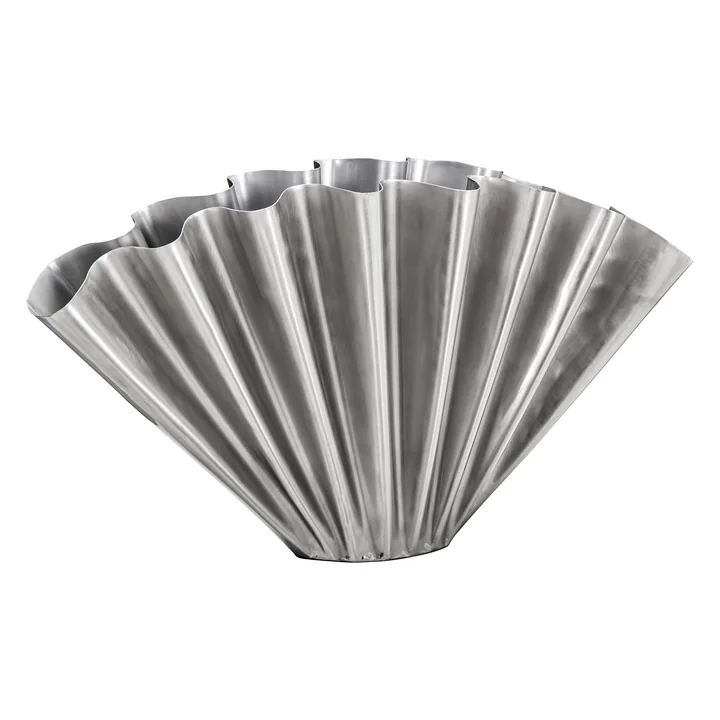 House Doctor - Flood Vaas, H 30 cm, geborsteld zilveren afwerking