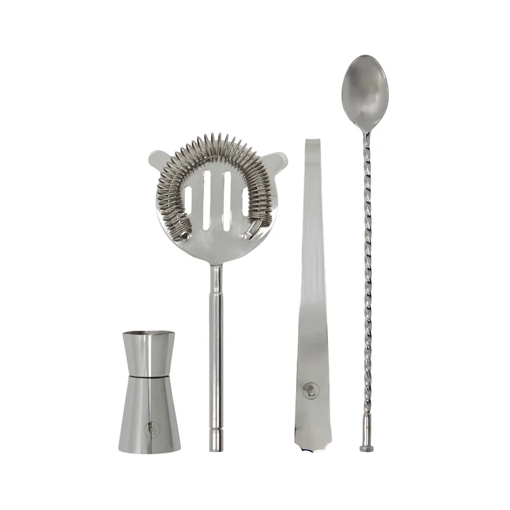 House Doctor - Kett bar set, zilver-finish (set van 4)