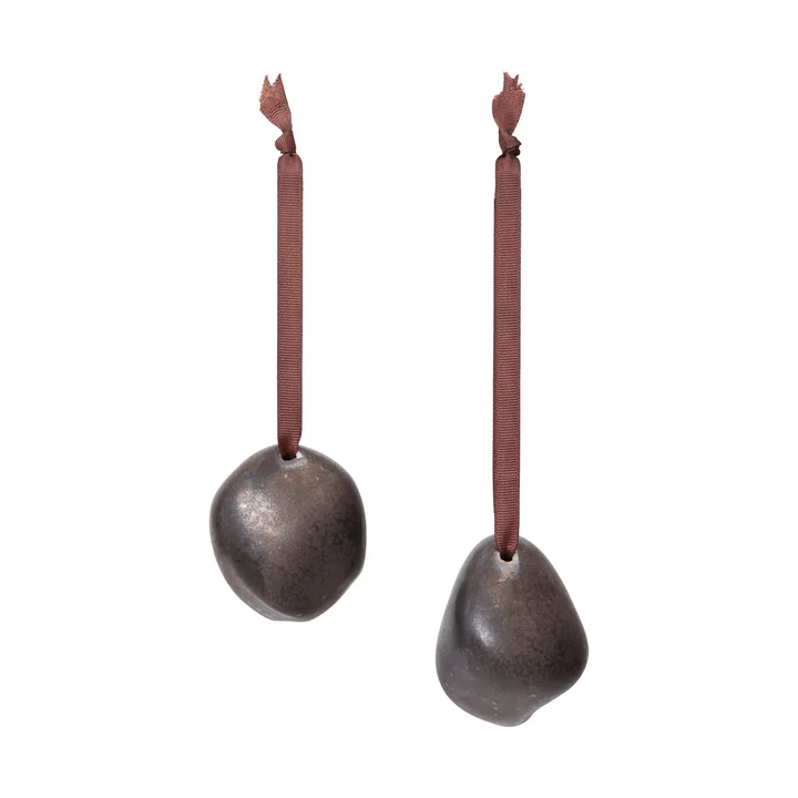 Ferm Living - Bellure kerstbal, rustiek brons (set van 2)
