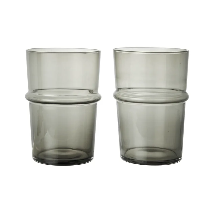 Ferm Living - Boya Tall drinkglas, 45 cl, rookgrijs (set van 2)