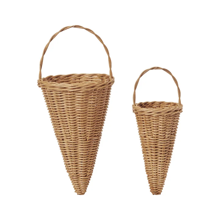 Ferm Living - Braided Cones kerstdecoratie, naturel (set van 2)