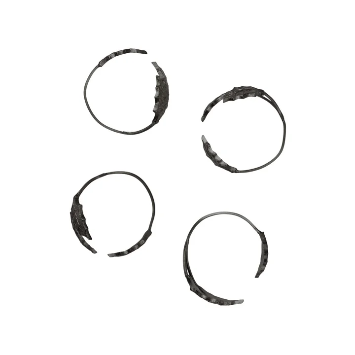 Ferm Living - Holly Leaf servetring, zwart messing (set van 4)