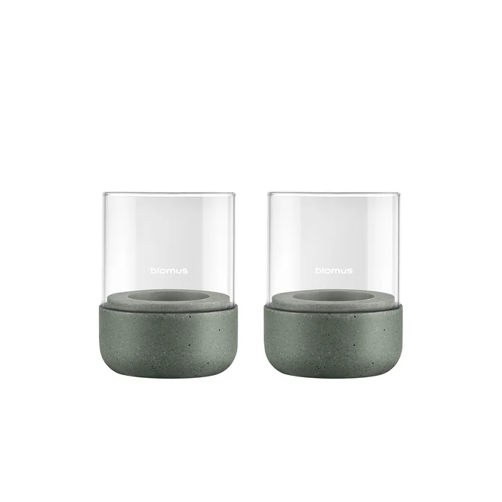 Blomus - Calma Lantaarn, Ø 7 cm, helder / agave green (set van 2)