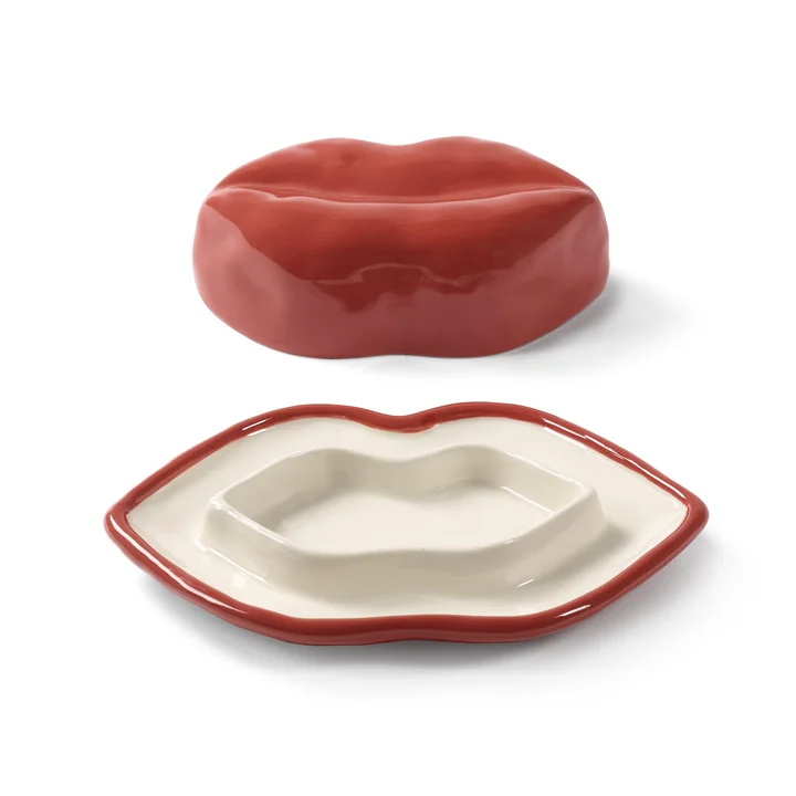 Serax - Lips Kom met deksel, rood / wit