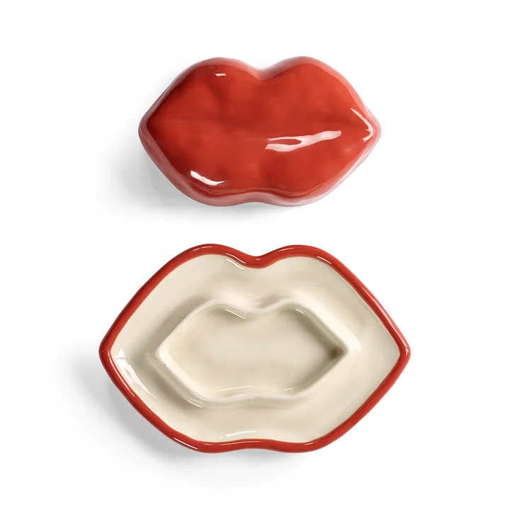 Serax - Lips Kom met deksel, rood / wit
