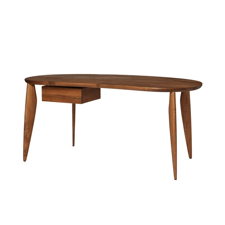 Ferm Living - Feve Eettafel, 160 x 86 cm, walnoot met lade