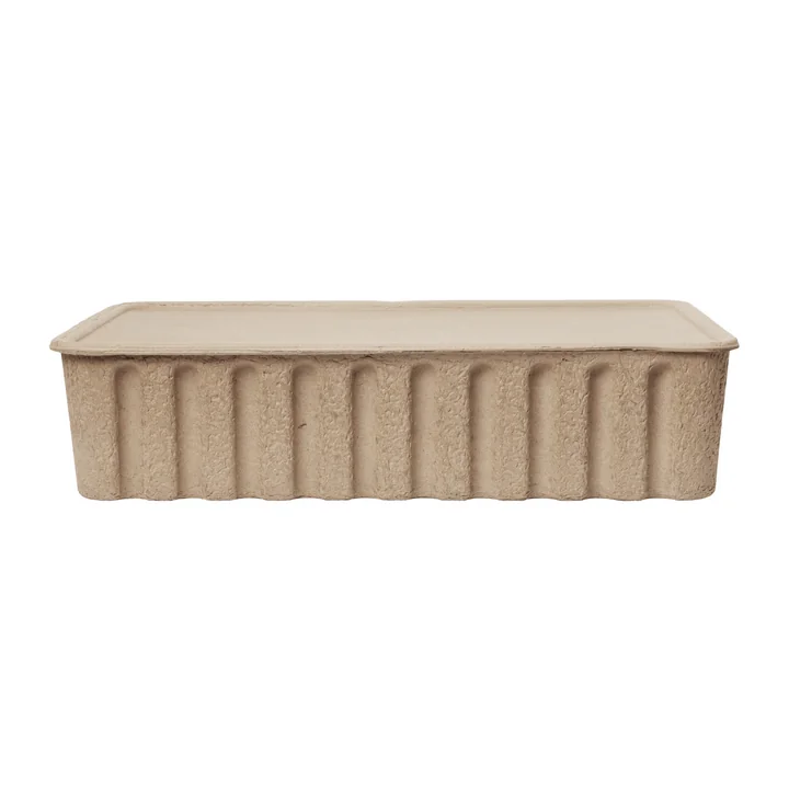 Ferm Living - Paper Pulp Opbergdoos, XL, bruin (set van 2)
