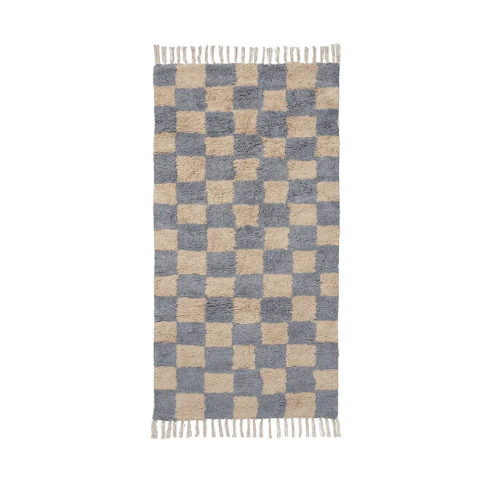 Ferm Living - Mara kinderdeken, 150 x 80 cm, mist blauw / warm zand
