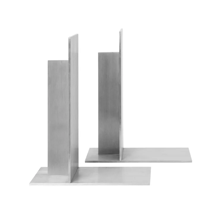 Ferm Living - Lager boekensteun, aluminium (set van 2)