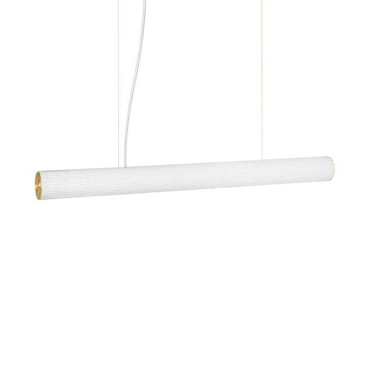 Ferm Living - Vuelta II LED hanglamp, 100 cm, wit / messing
