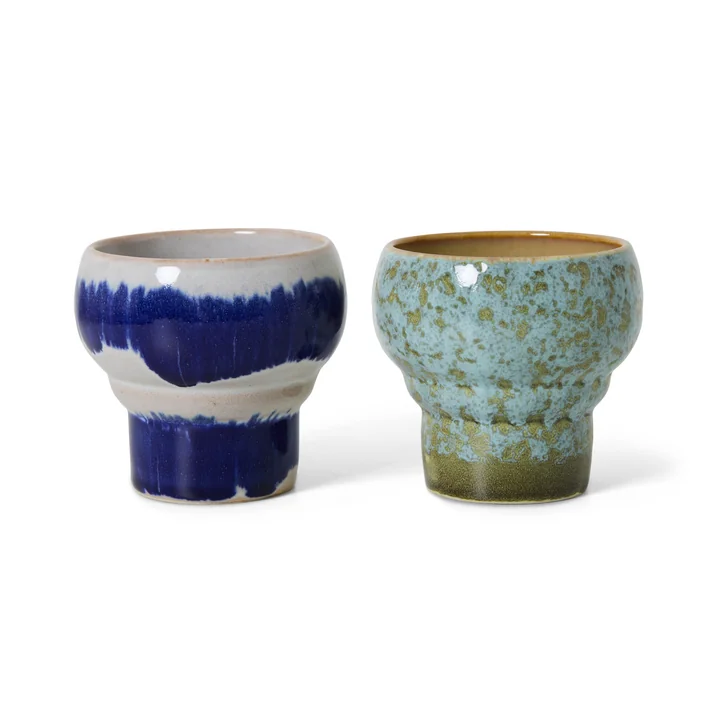 HKliving - 70's Espressomok, lungo, symbolism (set van 2)