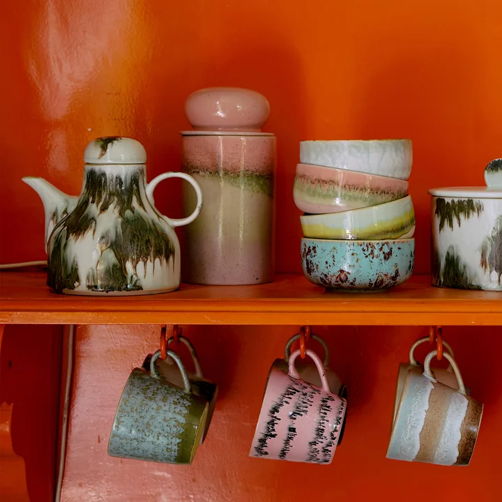 HKliving - 70's Koffiepot, 990 ml, tide