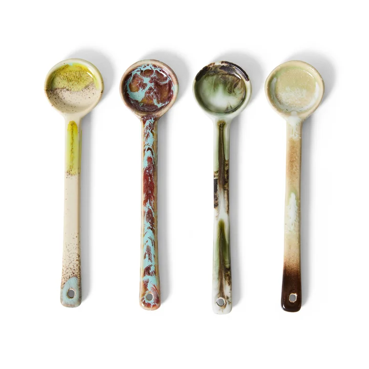 HKliving - 70's Lepel, M, blend (set van 4)