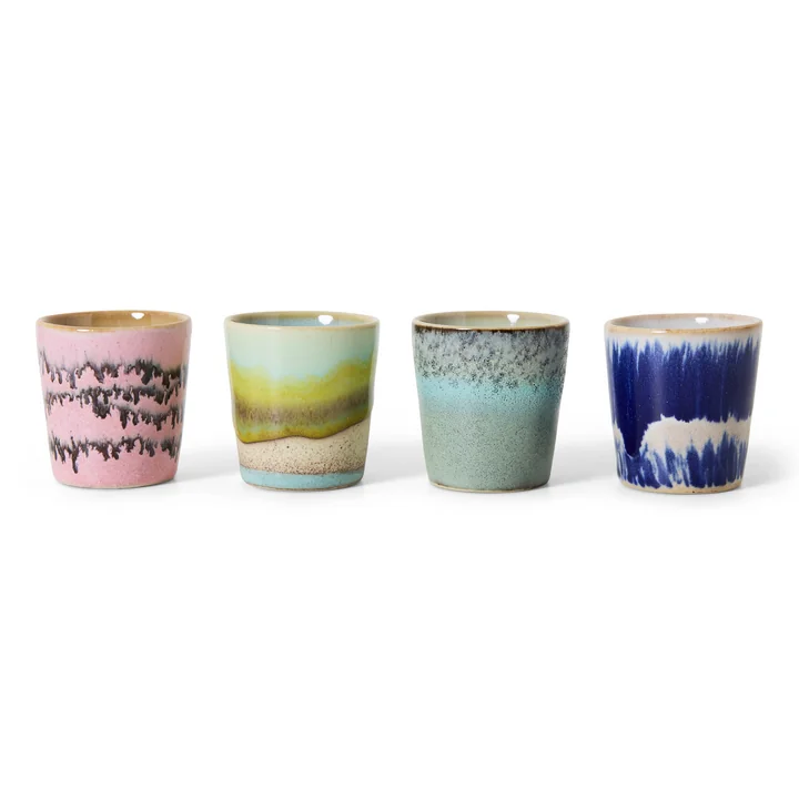 HKliving - 70's Eierdopje, vibrance (set van 4)