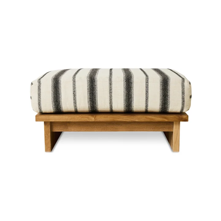 HKliving - Outdoor kruk, teak / chalkstripe