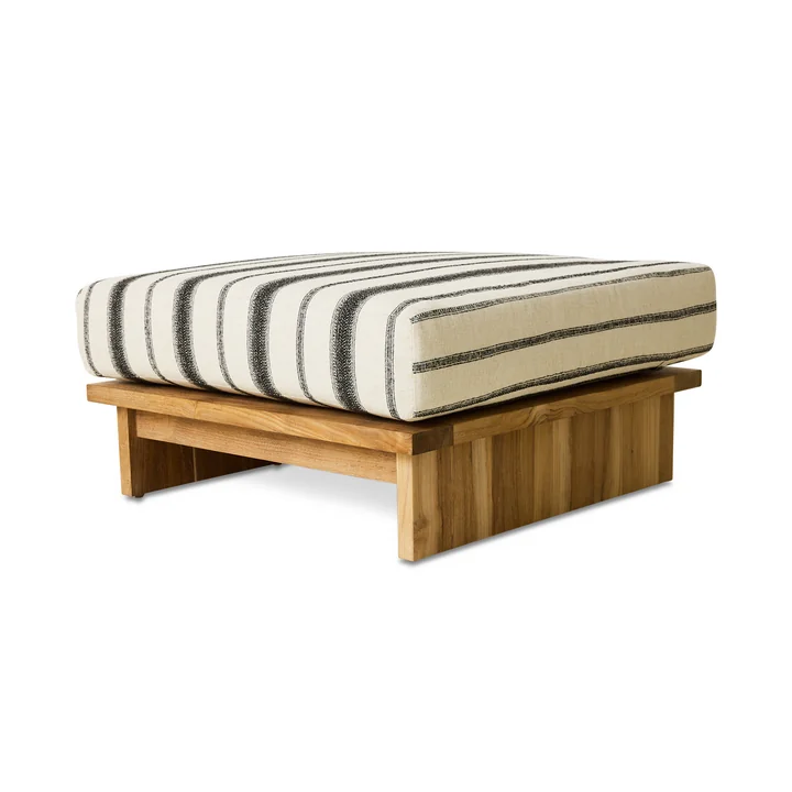 HKliving - Outdoor kruk, teak / chalkstripe